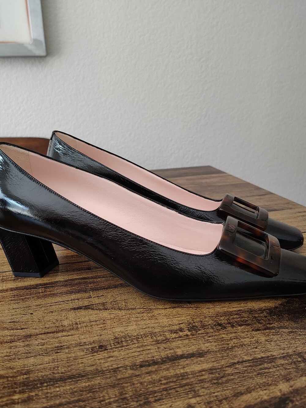 Roger Vivier 45MM Patent Leather Pumps 40 / 9.5 10 Black Patent Leather